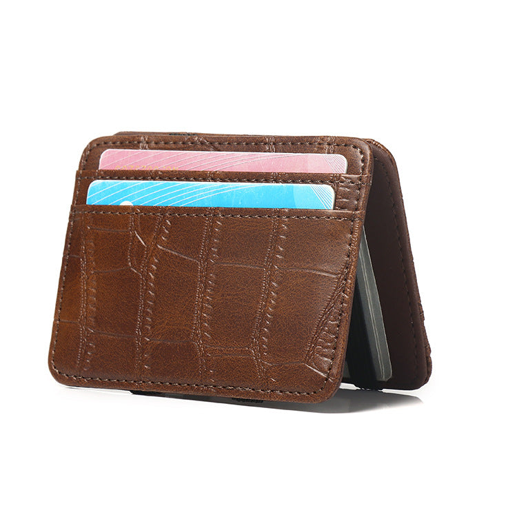 Crocodile Print Magic Wallet Card Case Multi Card Money Clip