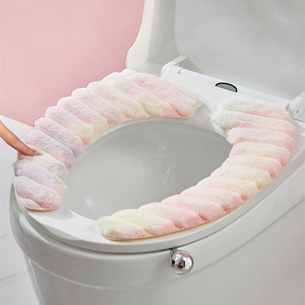 Winter thick household self-adhesive toilet seat cushion