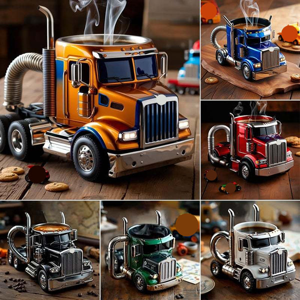 Semi-truck coffee mugs