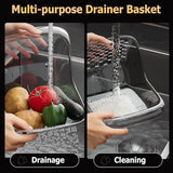 Multifunctional drain basket for household cleaning