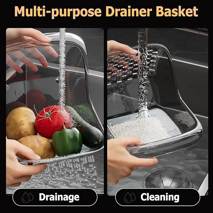 Multifunctional drain basket for household cleaning