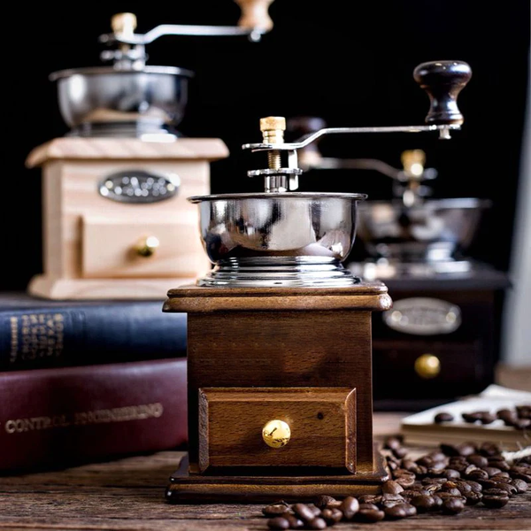 Vintage Solid Wood Manual Coffee Grinder