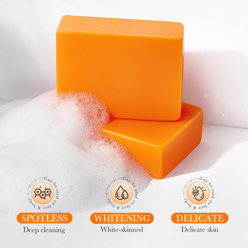 Whitening handmade bath soap cleans and refreshes