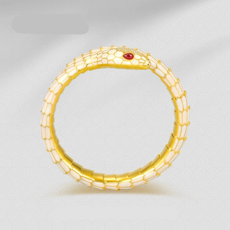 High-grade white snake bracelet female gift