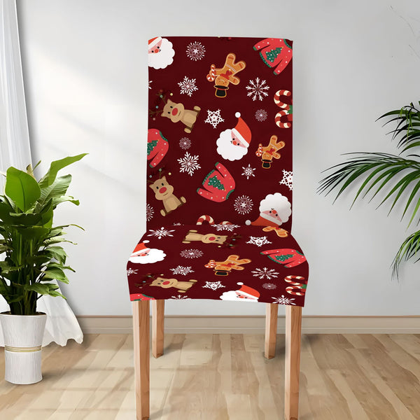 Christmas print chair cover decoration