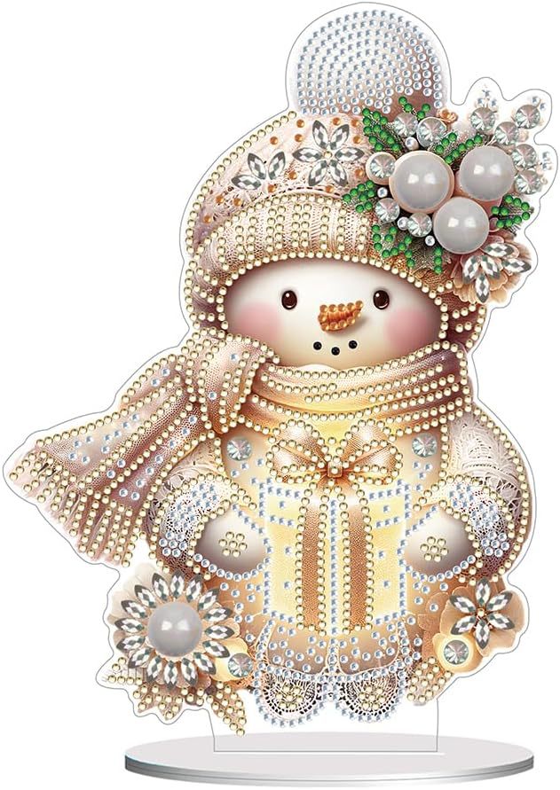 Diamond painted Christmas snowman ornaments 5D