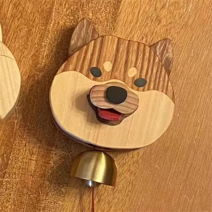 Handmade pure wood Shiba Inu wind chime doorbell🐶🔔