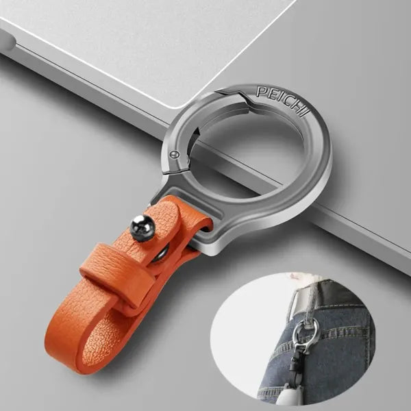 🔥 Portable Zinc Alloy Leather Keychain 🔥