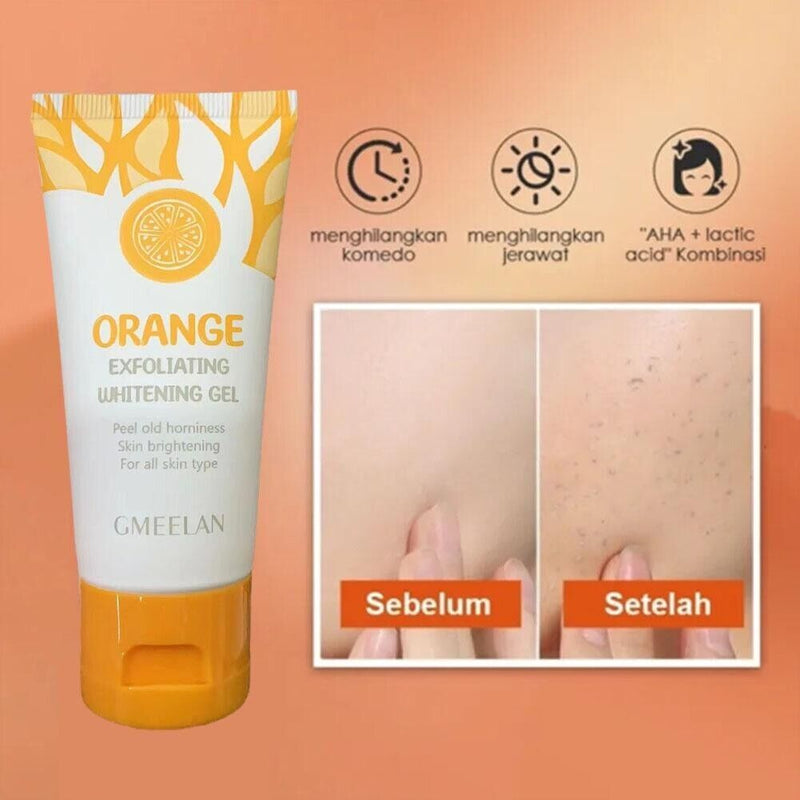 Orange Extract Gel Exfoliating Body Scrub Facial Acne Brighten Skin