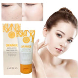 Orange Extract Gel Exfoliating Body Scrub Facial Acne Brighten Skin