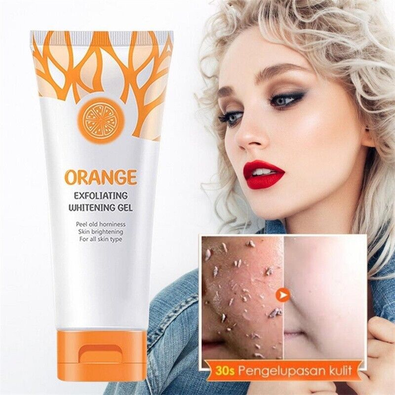 Orange Extract Gel Exfoliating Body Scrub Facial Acne Brighten Skin