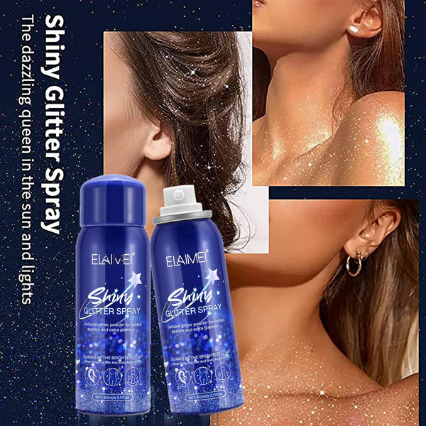 2022 Temporary Glitter Spray, Body Shimmery Spray for Skin, Face, Hair and Clothing