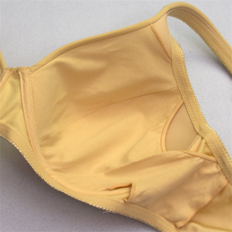 Yellow Push-Up Wide Straps Bra