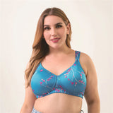 Blue Printed Wide Strap Bra