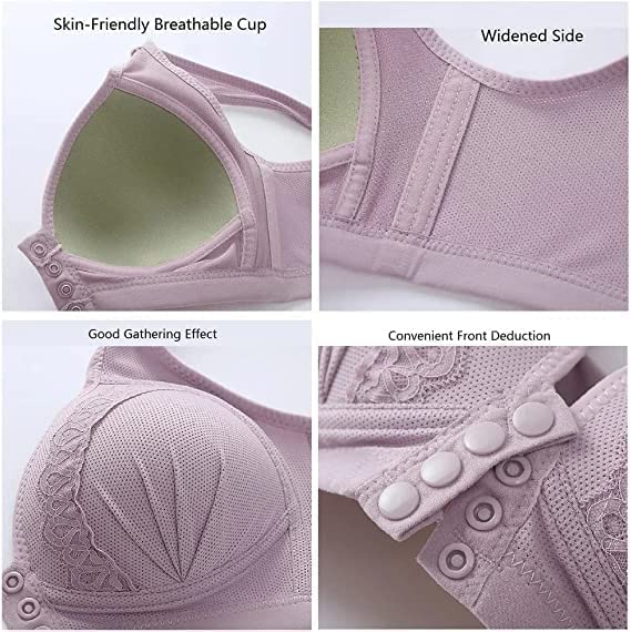 🎄Last day 75%OFF-2023 Front Button Breathable Skin-Friendly Cotton Bra