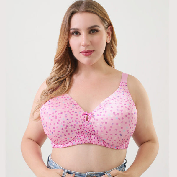 Dot Print Glossy Wireless Bra