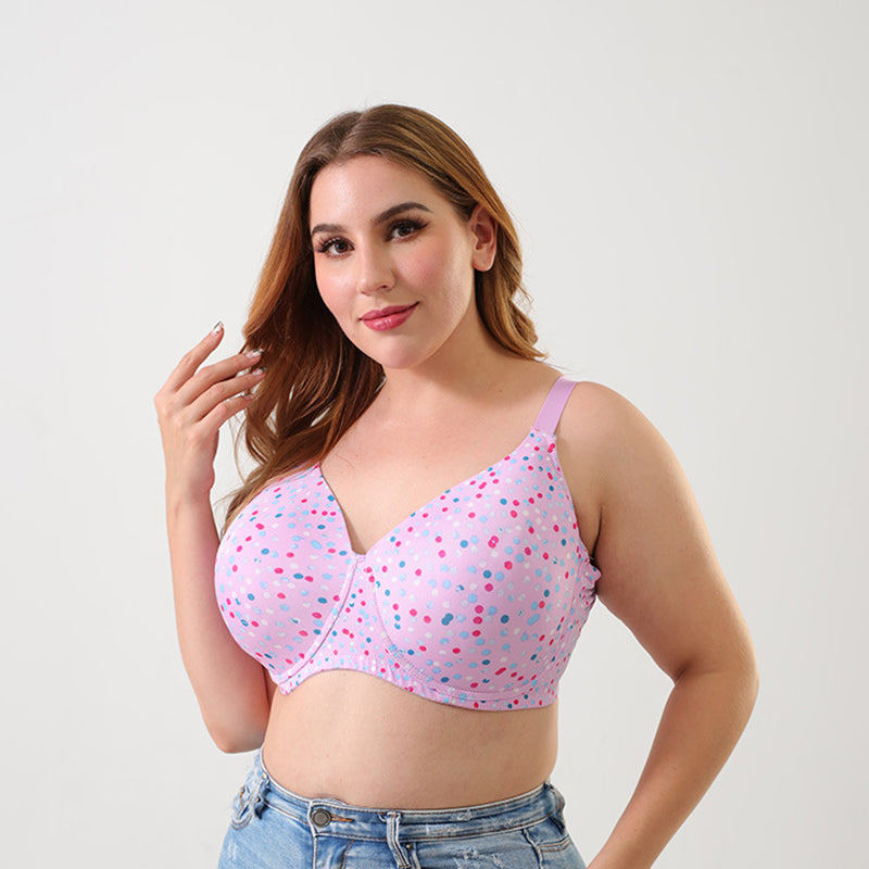 Colorful Polka Dot Print Bra