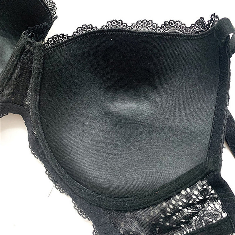 Lace Solid Wide Strap Bra