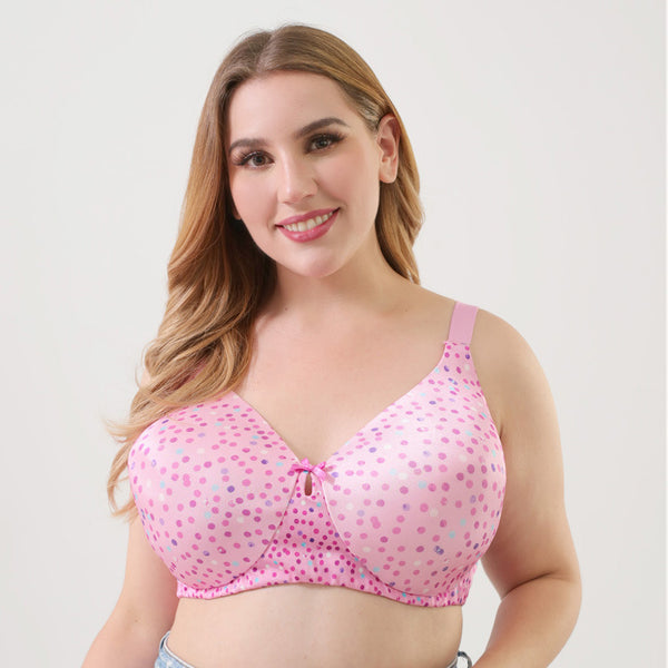 Dot Print Glossy Wireless Bra