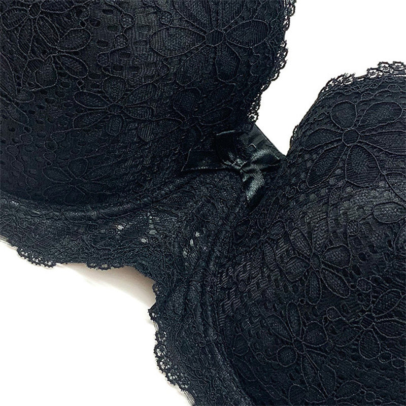 Lace Solid Wide Strap Bra